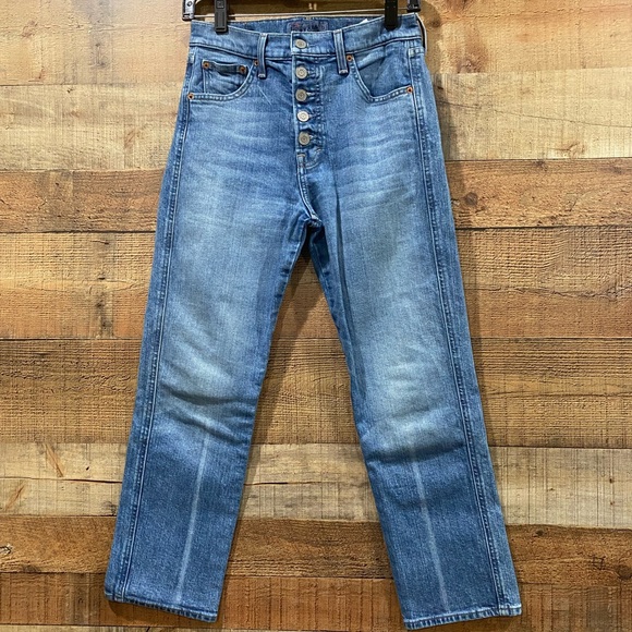 Lucky Brand High Waisted Button Fly Straight Cropped Jeans Size 2 - Picture 1 of 5